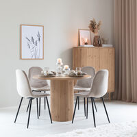 Taimi-Furia 4-hengen pyöreä ruokailuryhmä hiekka/beige